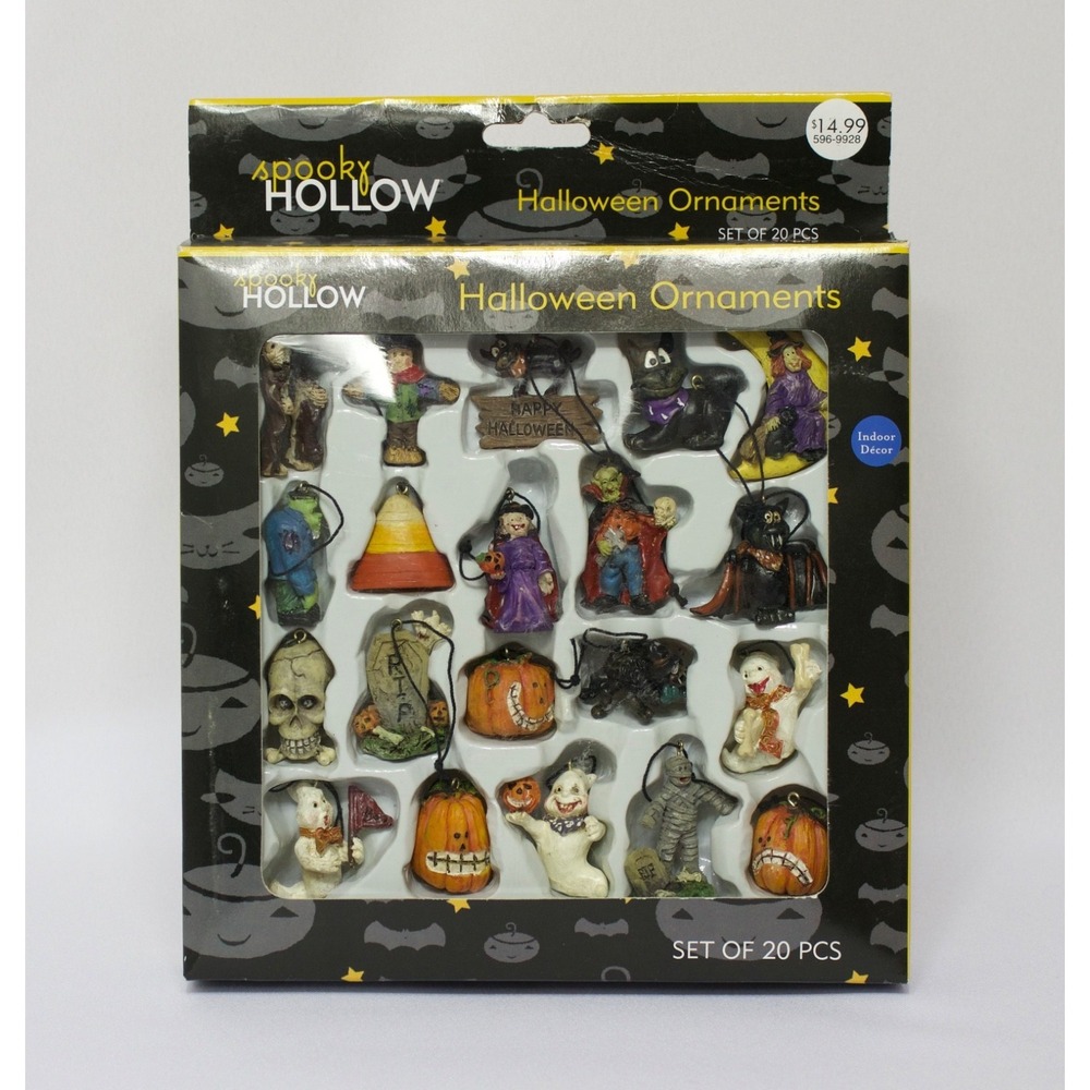 Vintage Spooky Hollow Halloween Ornaments 20 Pieces New‎ In Box